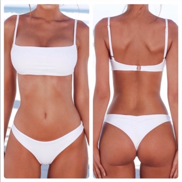 Other - NEW White Sexy Bandage Solid White Bikini Set